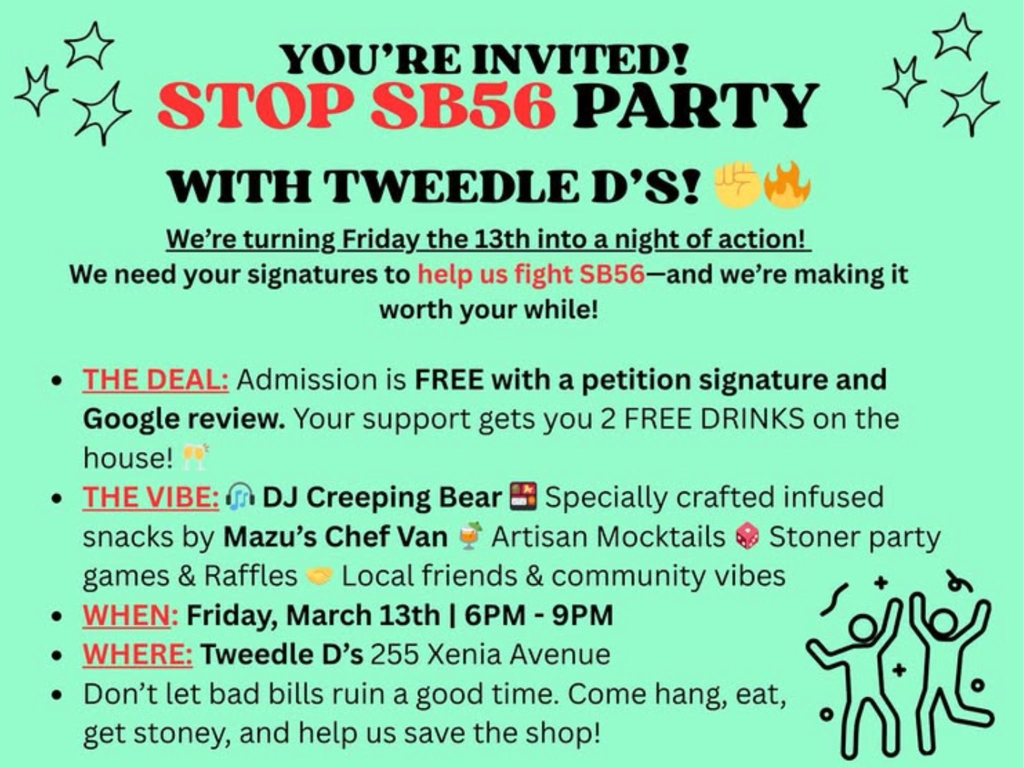 Stop SB56 Party With Tweedle D\'s