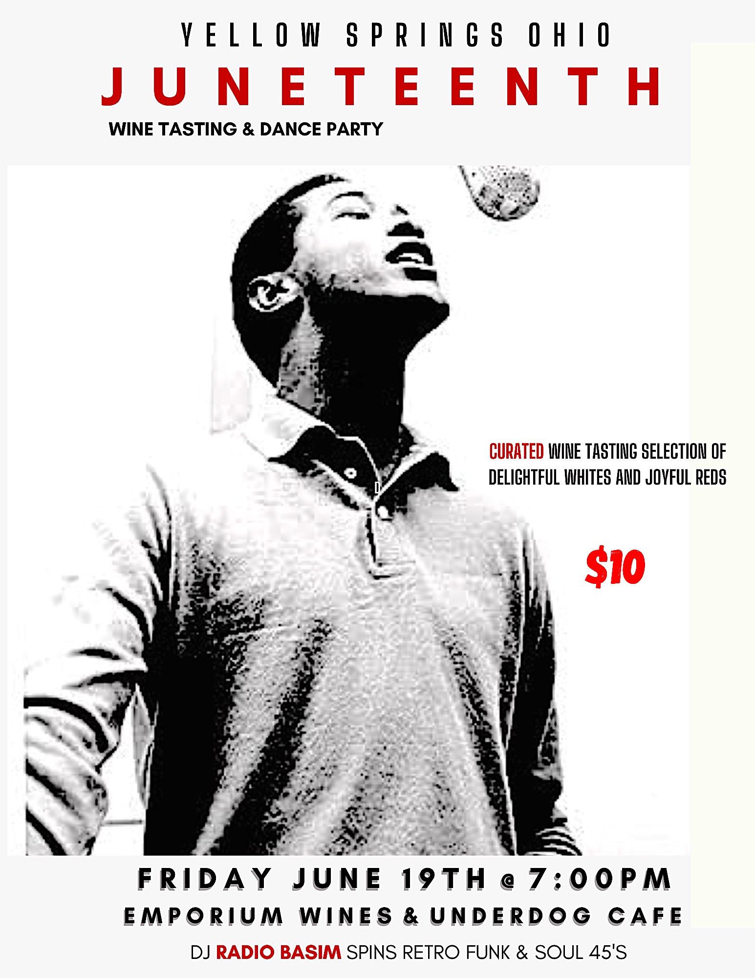 Yellow Springs Juneteenth Wine Tasting & Dance Party featuring DJ Radio Basim