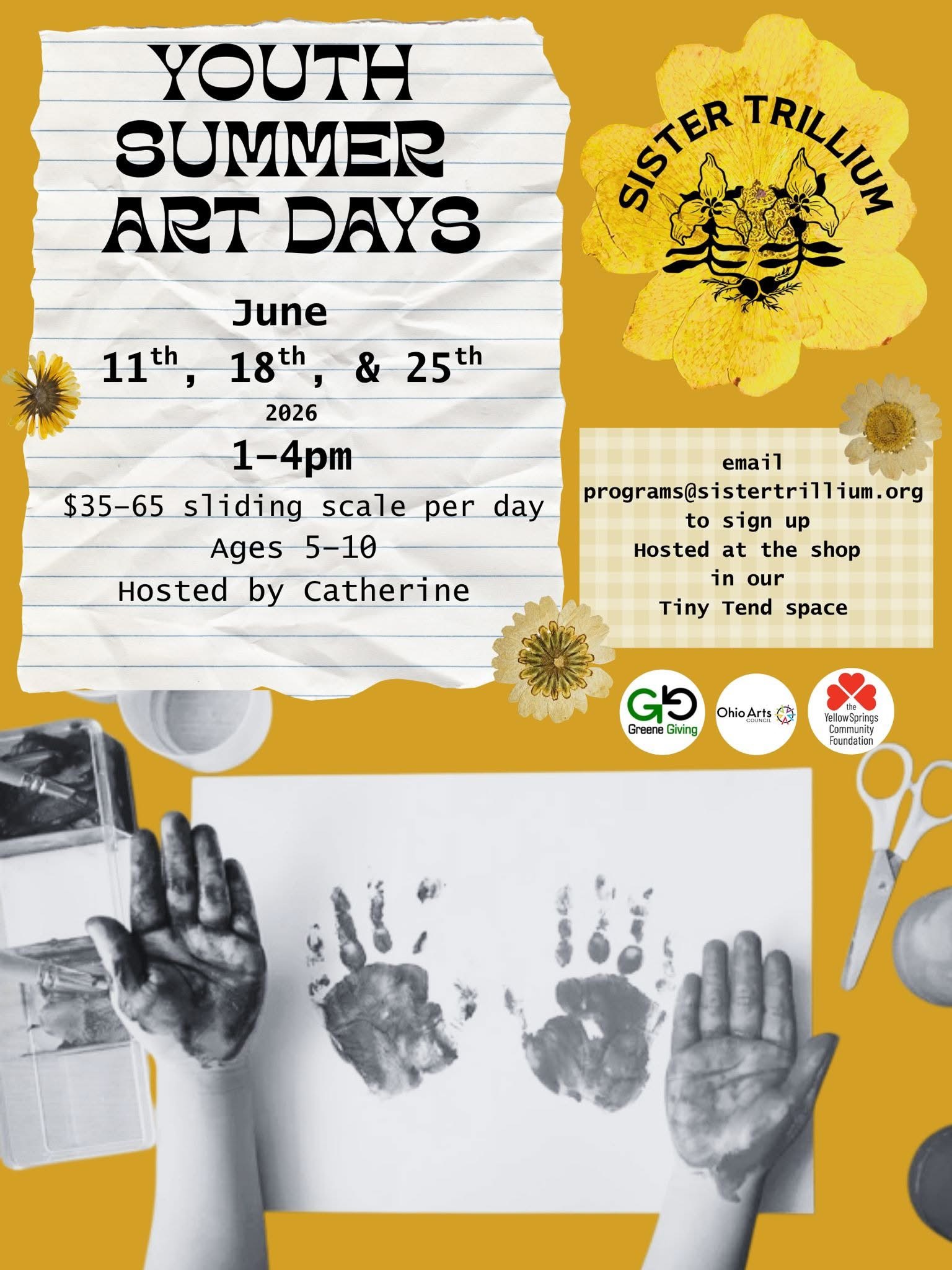 Youth Summer Art Days with Sister Trillium