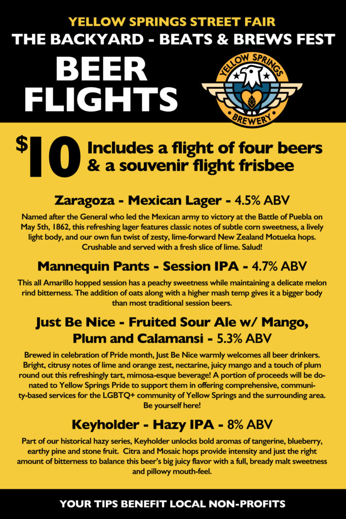 Street Fair Beer Flight Menu