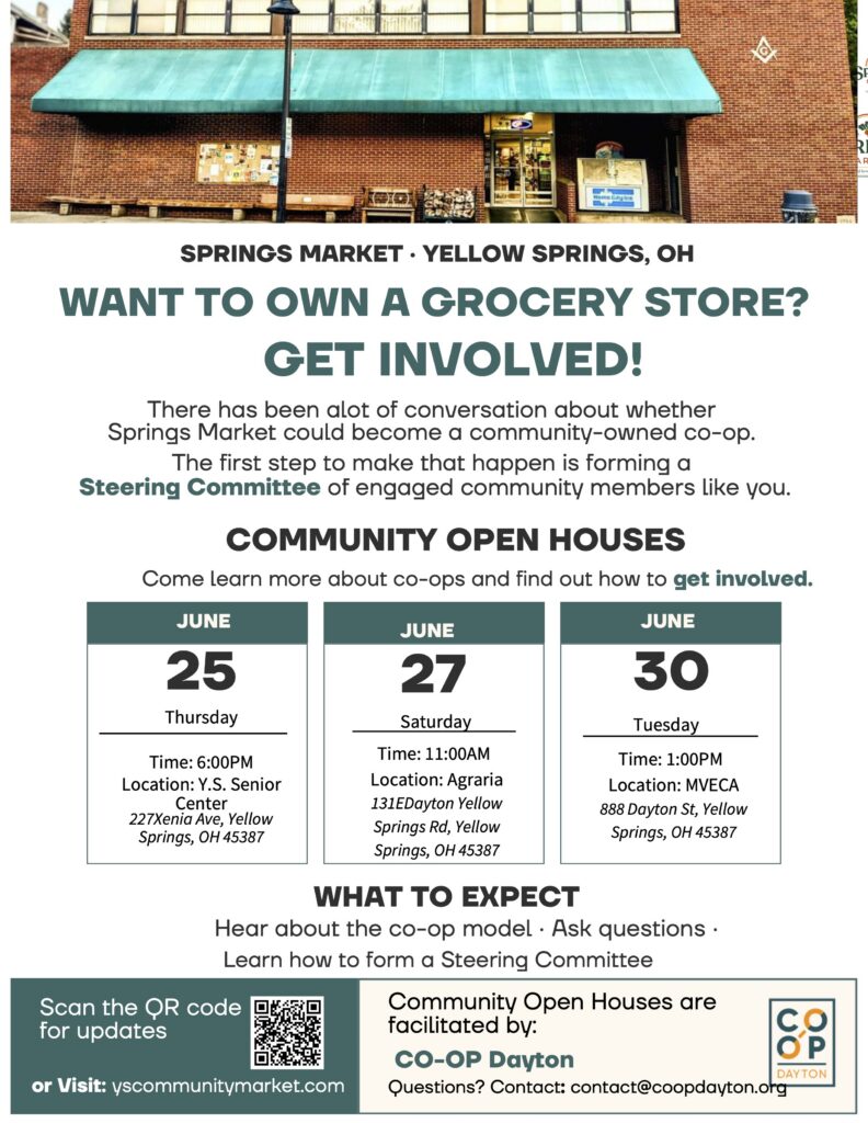 Springs Market Community Ownership Meeting 2 YS Community Open House Flyer